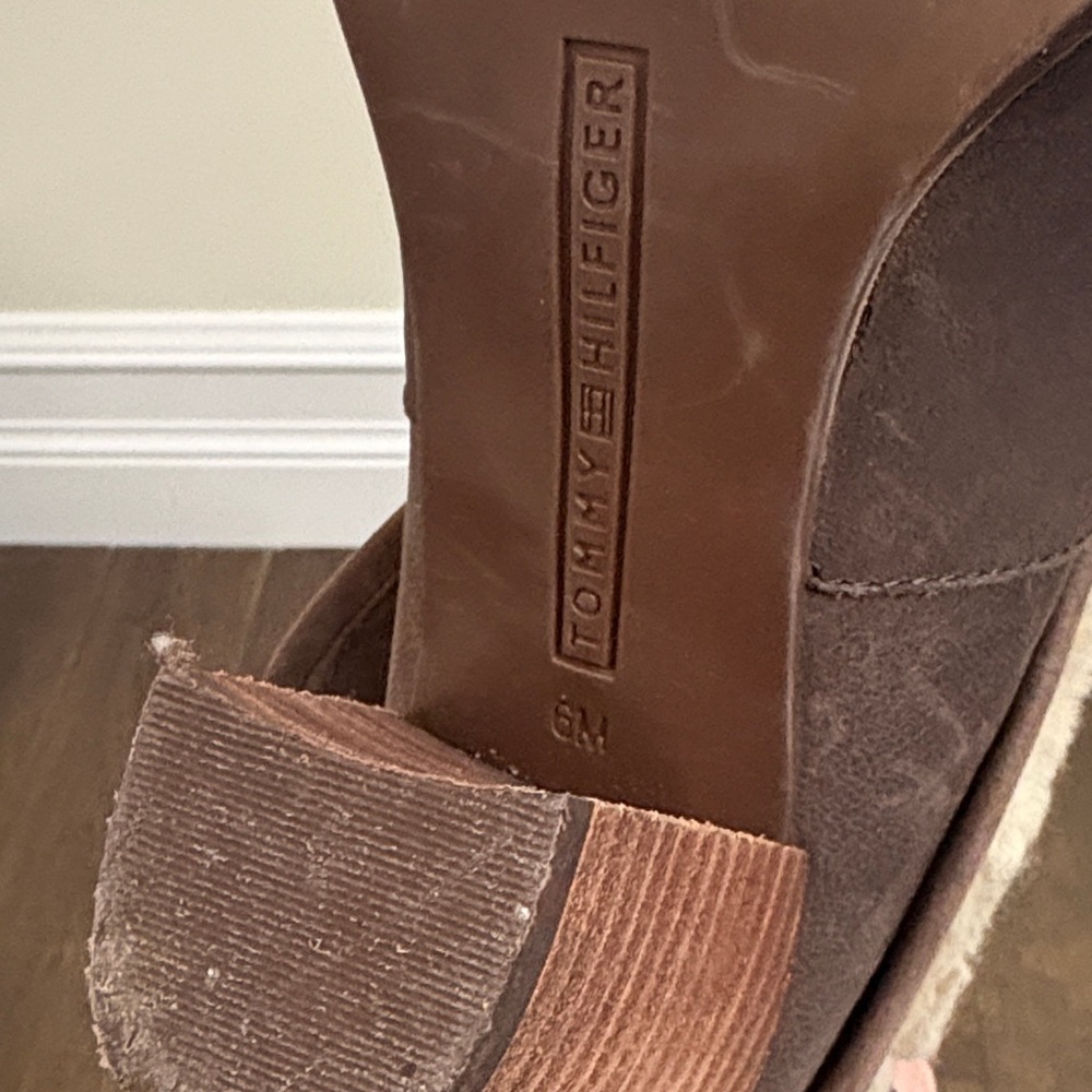 Tommy Hilfiger Brown Cuffed Heeled Boots - Picture 7 of 10